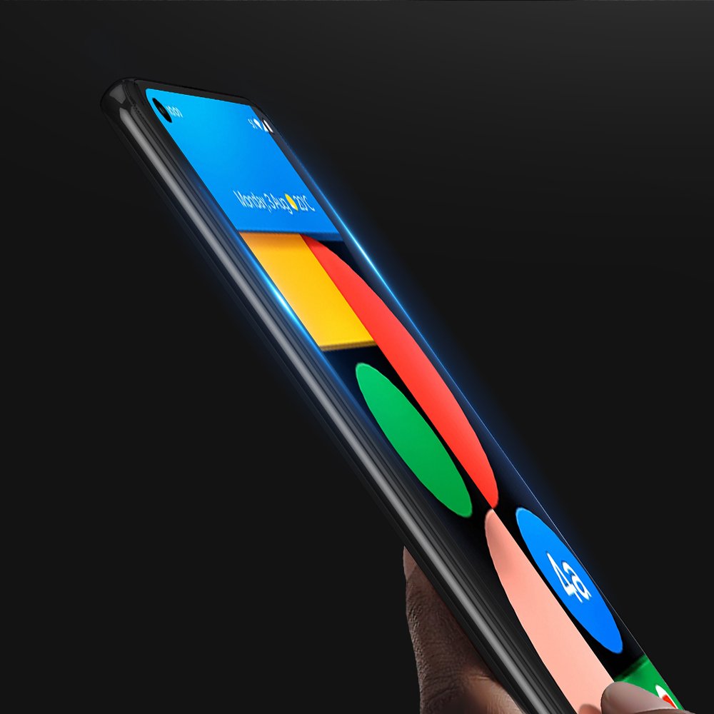 Protetor de tela resistente de vidro temperado Dux Ducis 10D totalmente coberto com moldura para Google Pixel 4a 5G preto (case amigável)