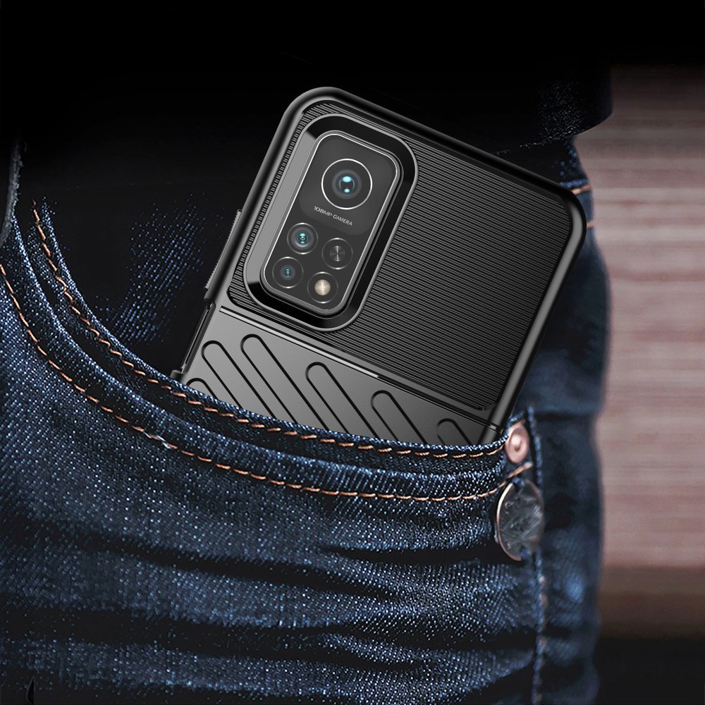 Capa Thunder Capa flexível resistente resistente em TPU para Xiaomi Mi 10T Pro - Mi 10T preta