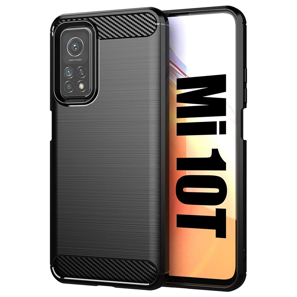 Capa carbono Capa flexível de TPU para Xiaomi Mi 10T Pro - Mi 10T preta