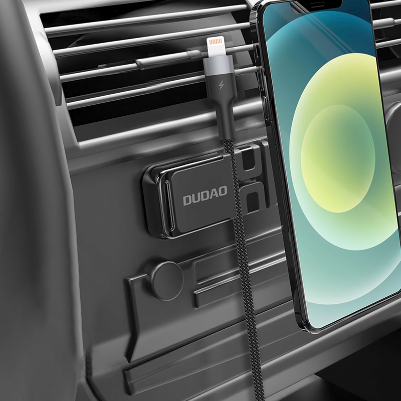 Dudao autoadesivo suporte magnético universal para telefone com suporte para carro para organizador de cabos de painel preto (F11s)