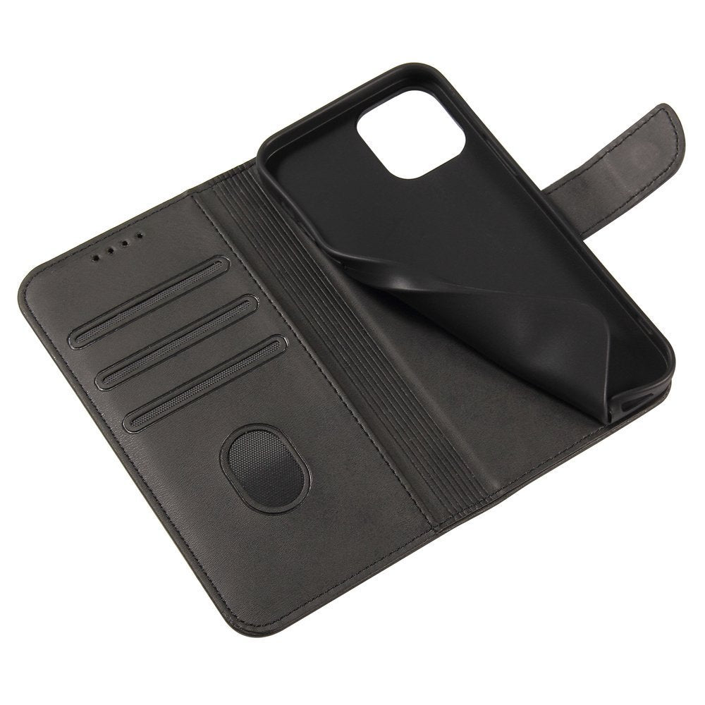 Estojo magnético elegante estante tipo estante com suporte para iPhone 12 Pro - iPhone 12 preto