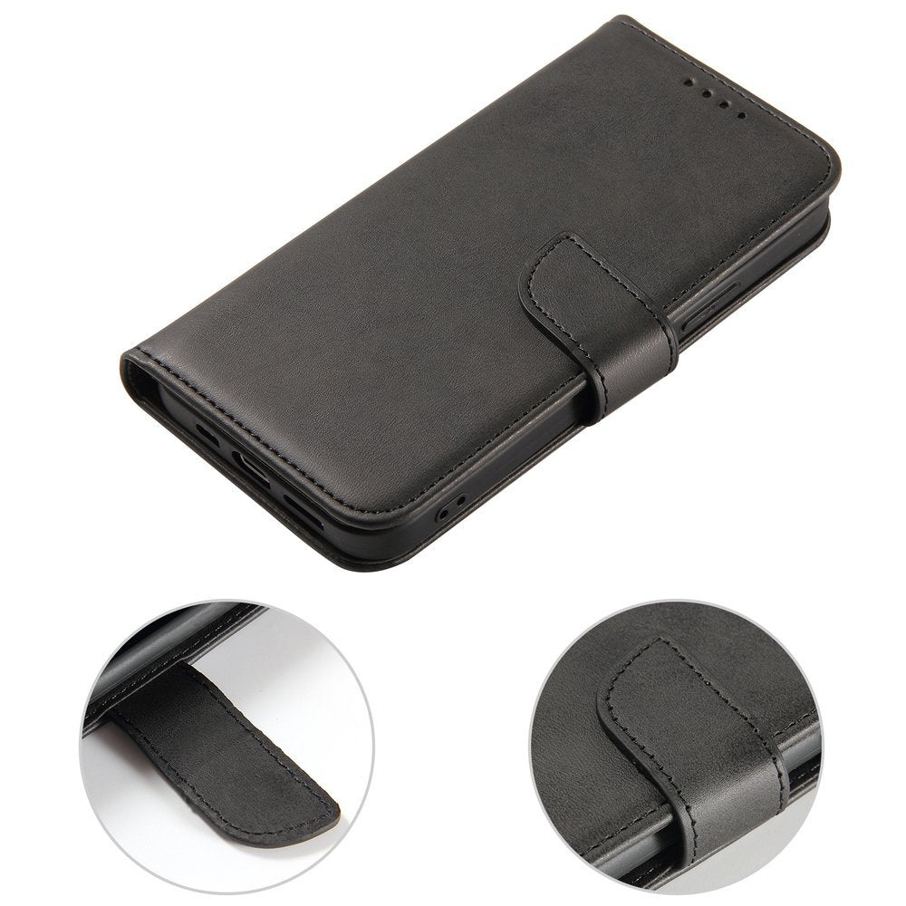 Estojo magnético elegante estante tipo estante com suporte para iPhone 12 Pro Max preto