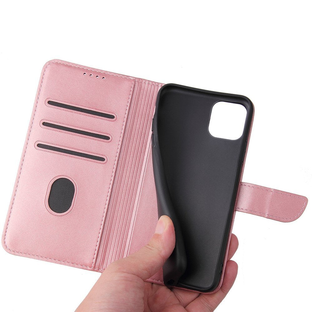 Estojo magnético elegante estante tipo estante com suporte para iPhone 11 Pro rosa