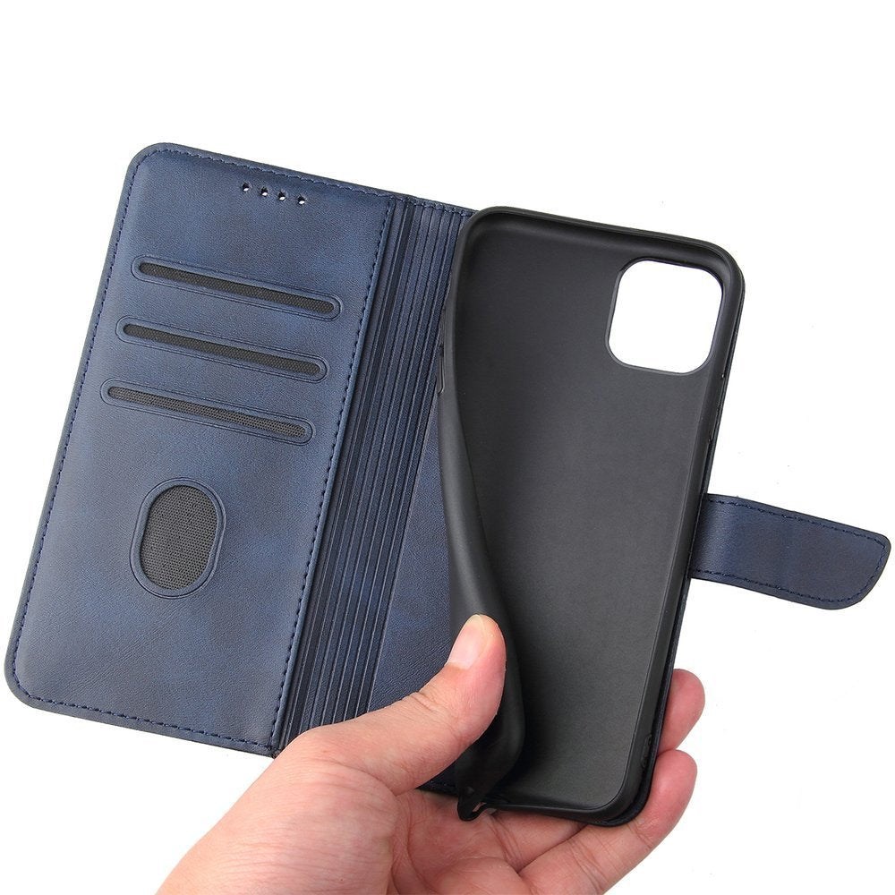 Estojo magnético elegante estante tipo estante com suporte para iPhone 11 Pro Max azul