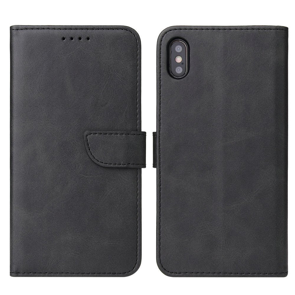 Estojo magnético elegante estante tipo estante com suporte para iPhone XS - iPhone X preto
