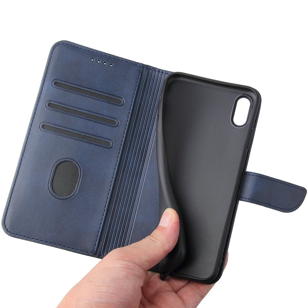 Estojo Ímã elegante estante tipo estante com suporte para iPhone XS - iPhone X azul