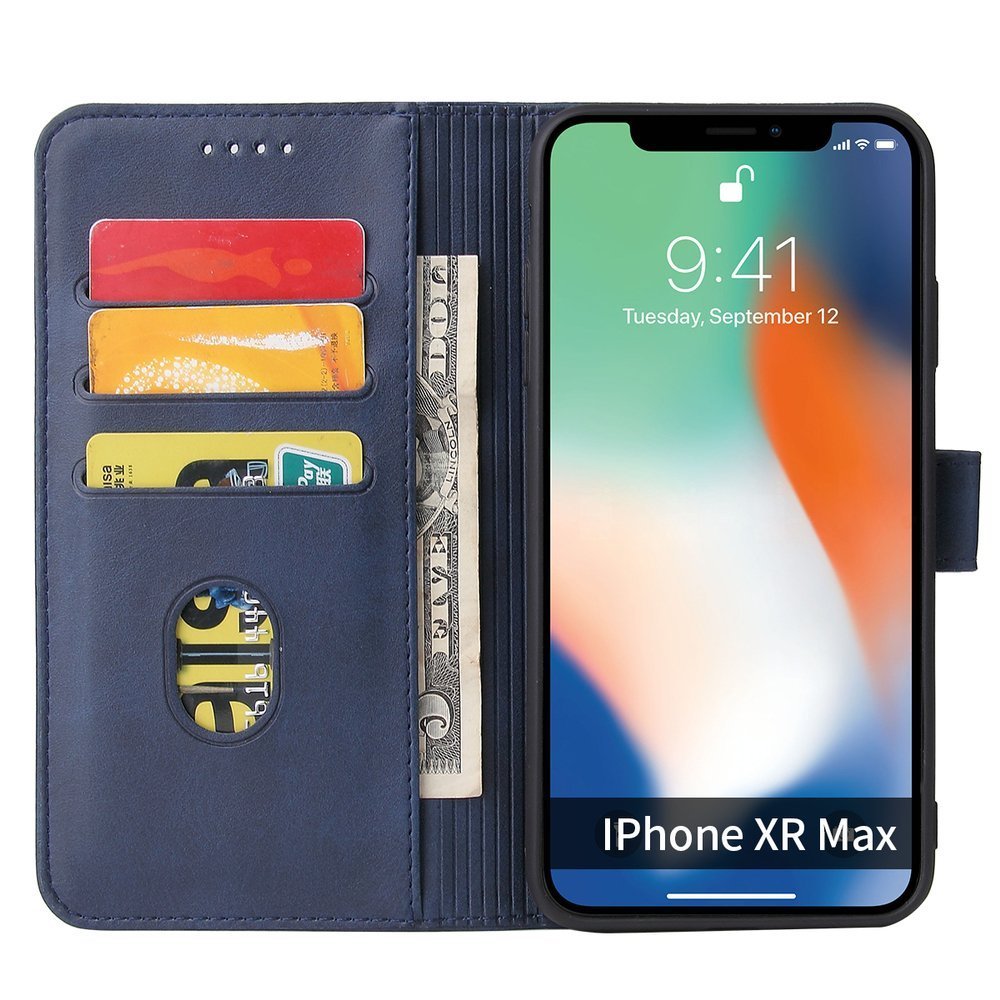 Estojo Ímã elegante estante tipo estante com suporte para iPhone XS - iPhone X azul