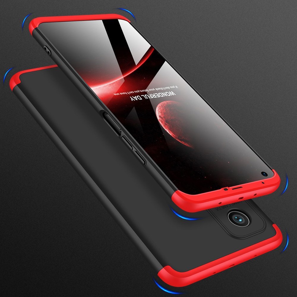 GKK 360 Capa de proteção frontal e traseira capa de corpo inteiro Xiaomi Mi 10T Pro - Xiaomi Mi 10T preto-vermelho