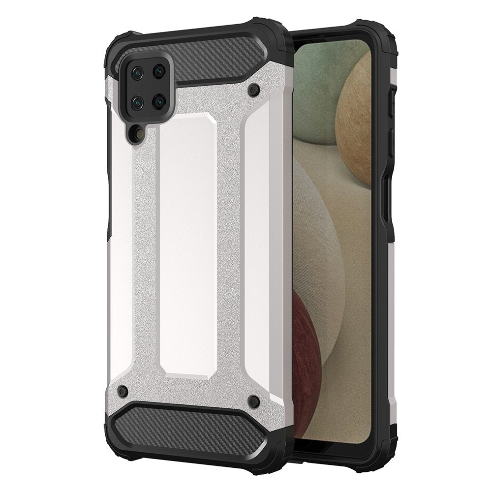 Capa Hybrid Armor Capa resistente e resistente para Samsung Galaxy A12 - Galaxy M12 prata