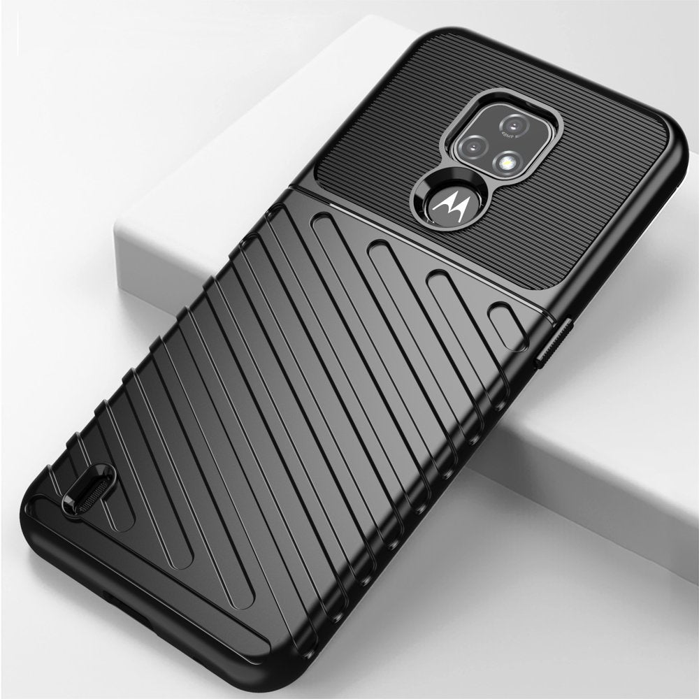 Capa Thunder Capa flexível resistente resistente em TPU para Motorola Moto E7 preta