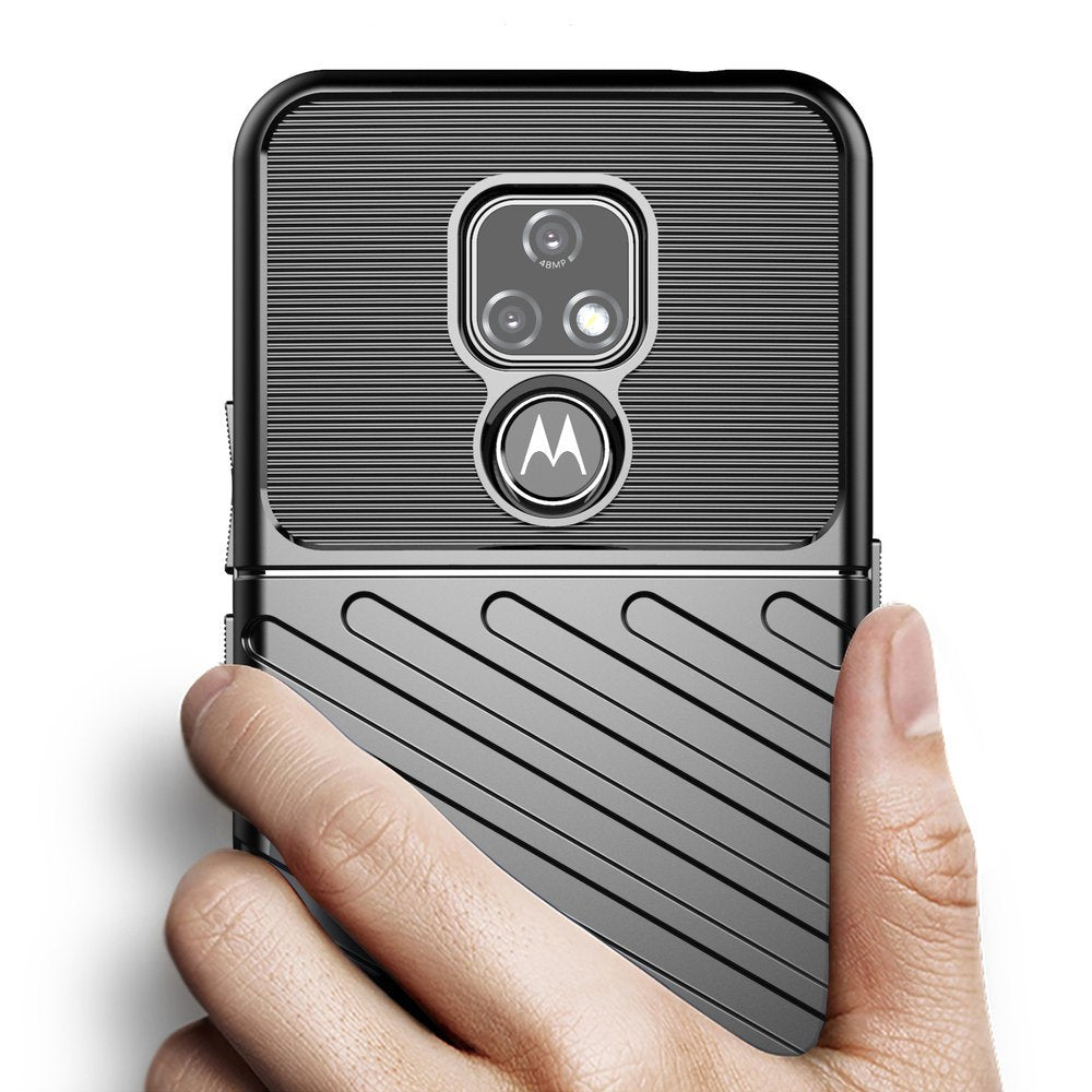 Capa Thunder Capa flexível resistente resistente em TPU para Motorola Moto E7 preta