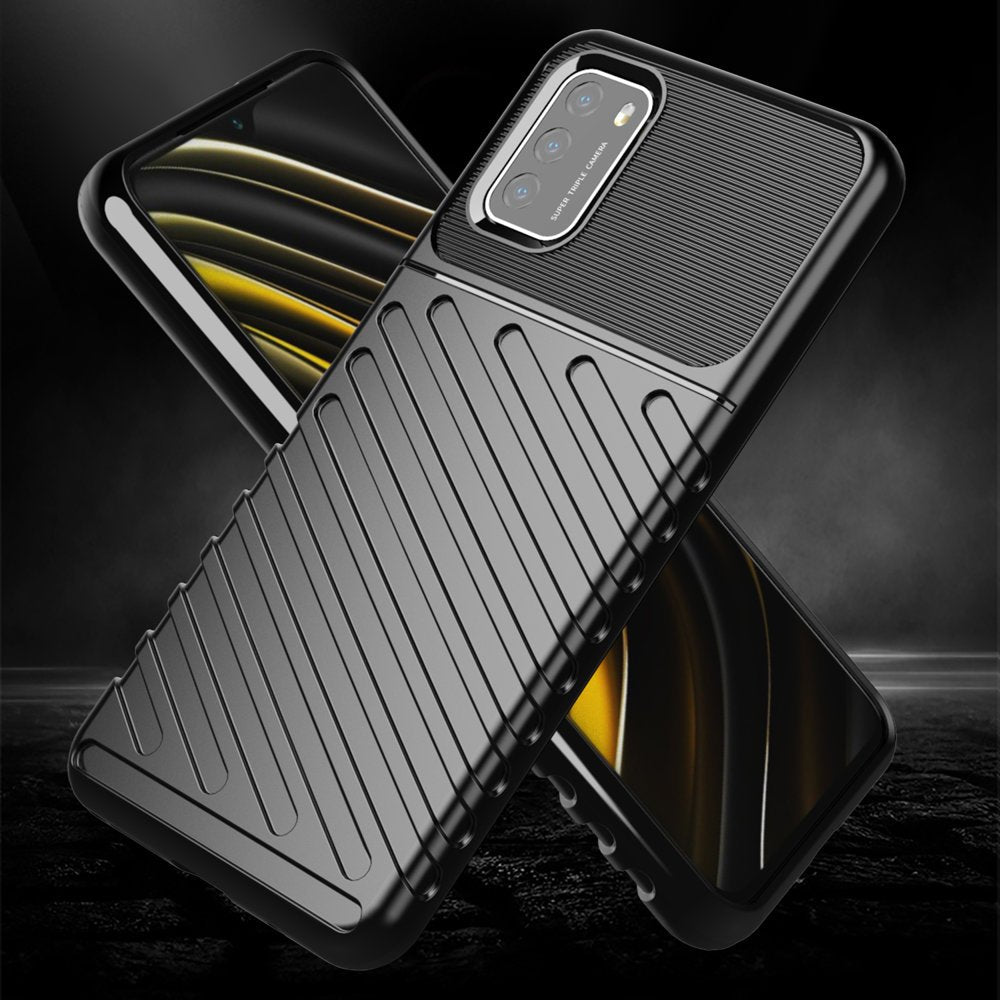 Capa Thunder Capa flexível resistente resistente em TPU para Xiaomi Poco M3 - Xiaomi Redmi 9T preto