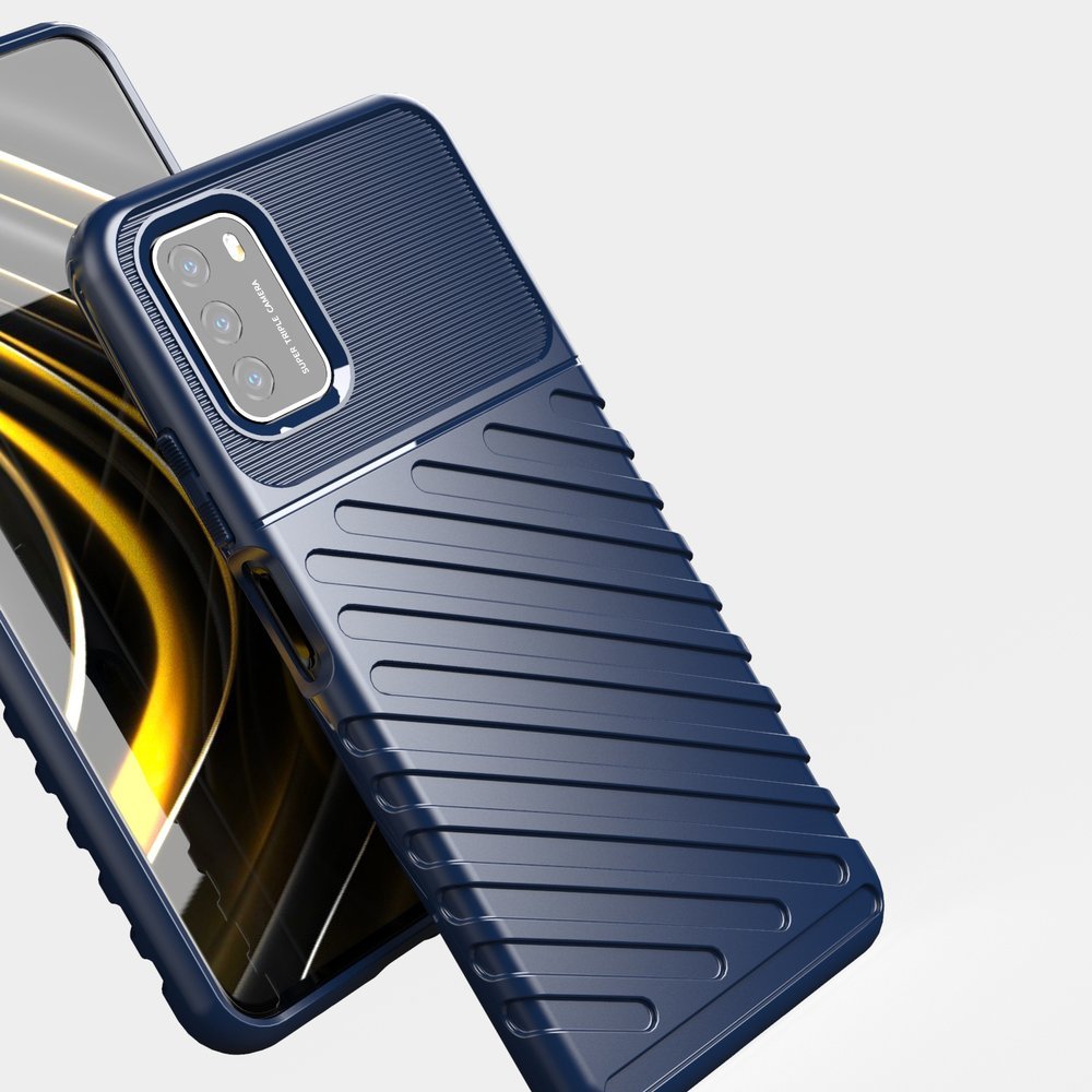 Capa Thunder Capa flexível resistente resistente em TPU para Xiaomi Poco M3 - Xiaomi Redmi 9T azul
