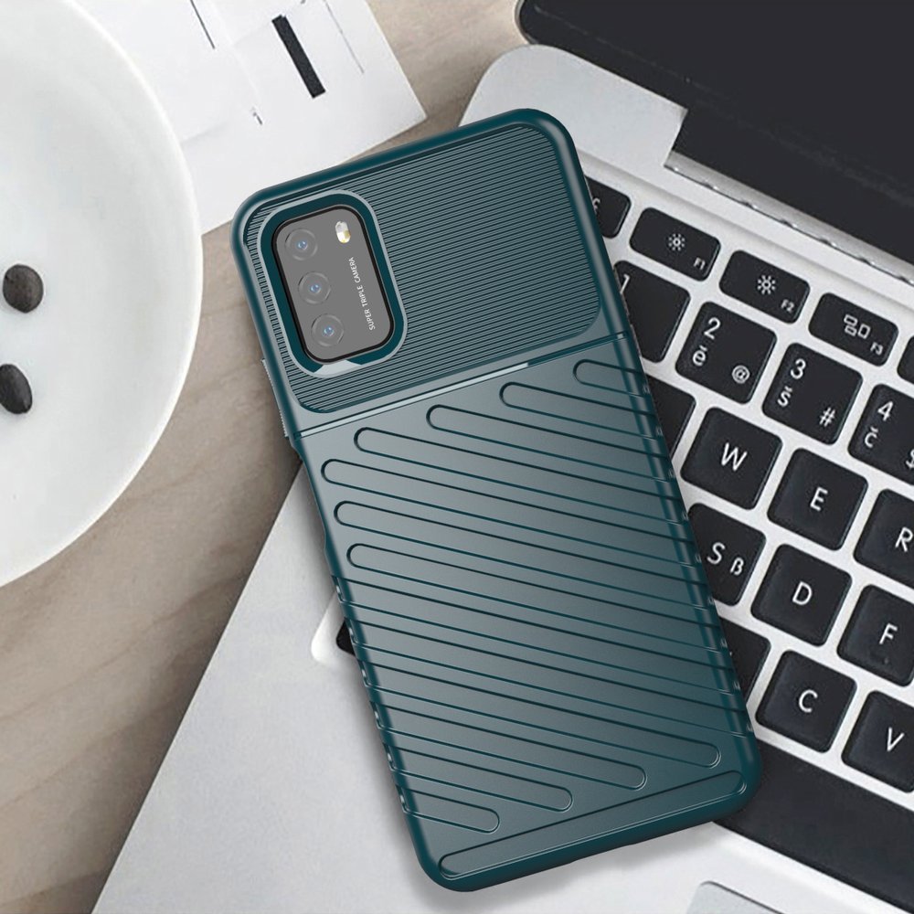 Capa Thunder Capa flexível resistente resistente em TPU para Xiaomi Poco M3 - Xiaomi Redmi 9T verde
