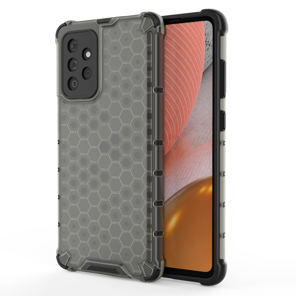 Capa de armadura de favo de mel com pára-choque de TPU para Samsung Galaxy A72 4G preto