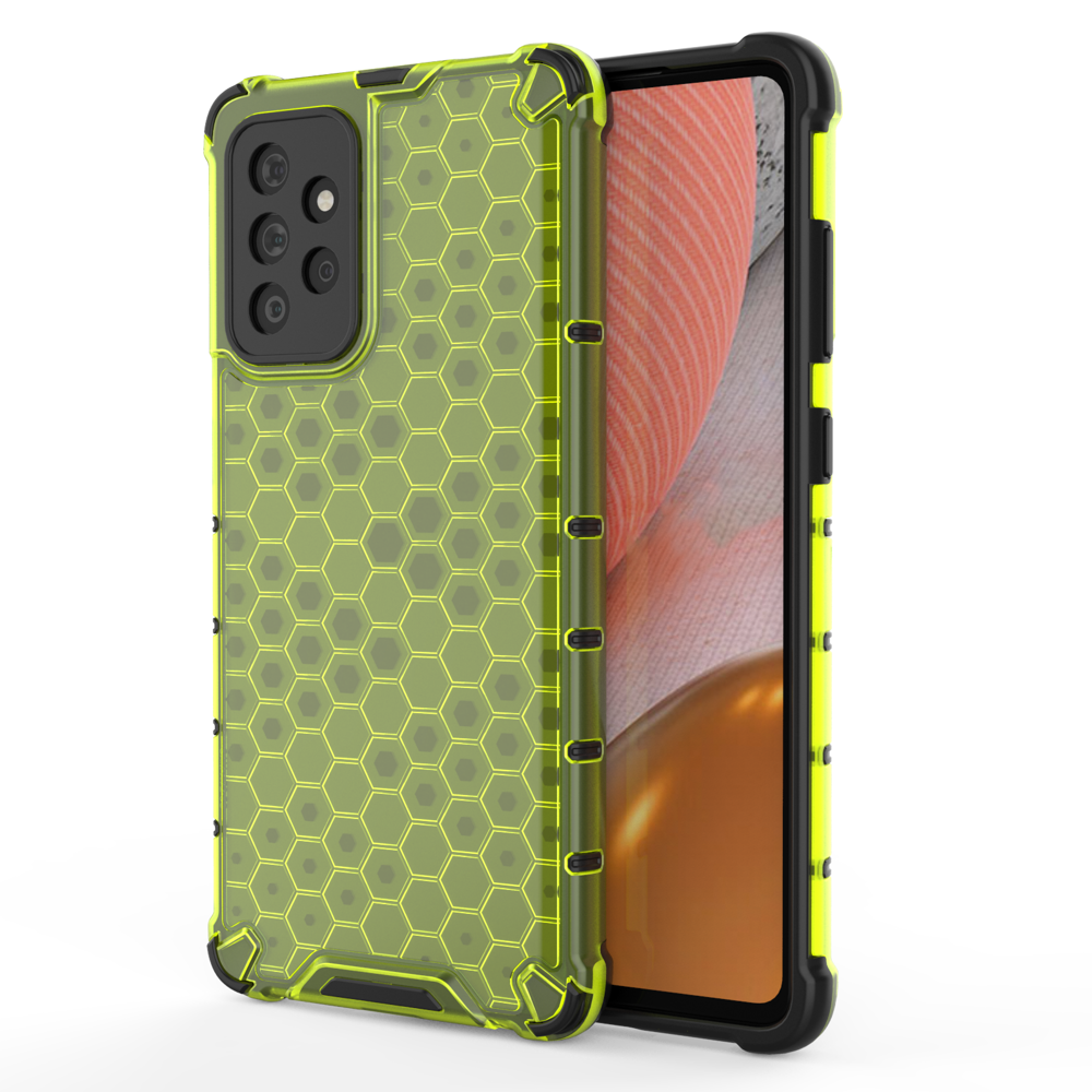 Capa de armadura de favo de mel com pára-choque de TPU para Samsung Galaxy A72 4G verde