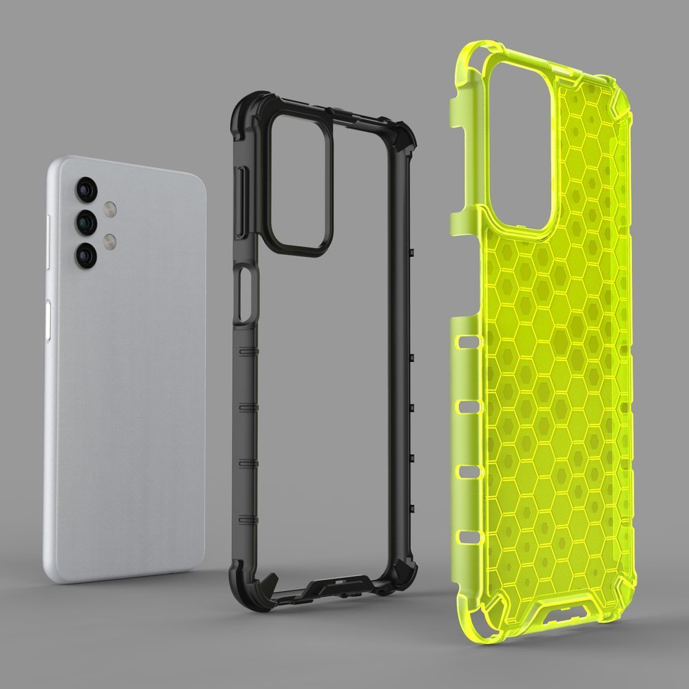 Capa de armadura de favo de mel com proteção de TPU para Samsung Galaxy A32 5G transparente