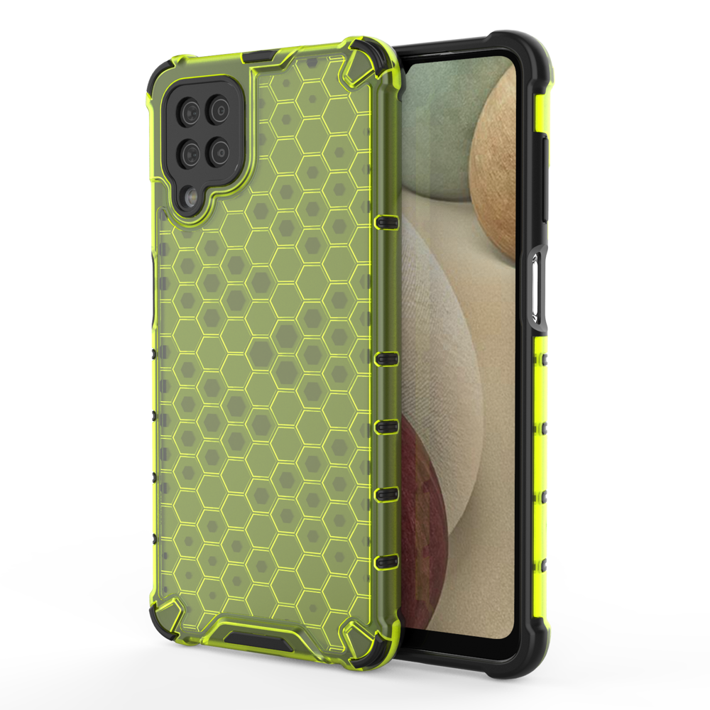 Capa de armadura de favo de mel com proteção de TPU para Samsung Galaxy A12 - Galaxy M12 verde