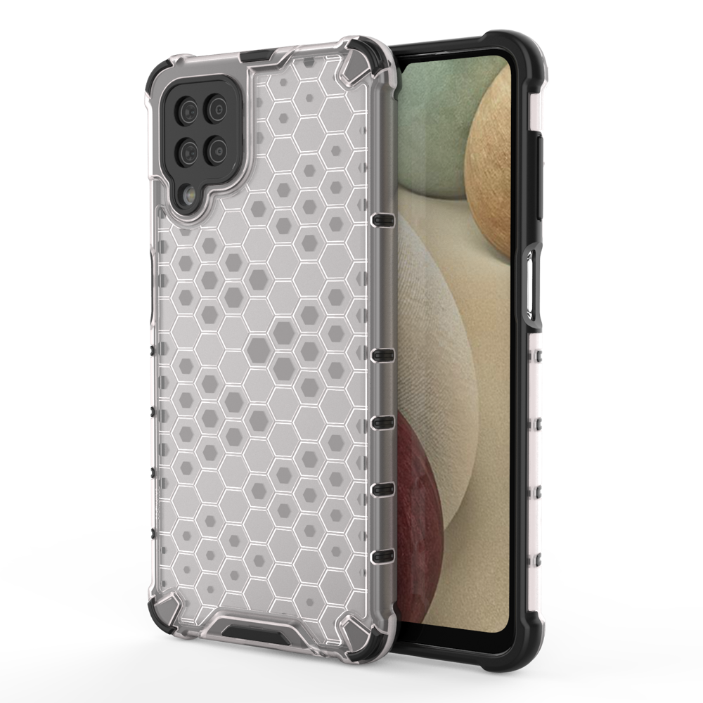Capa de armadura de favo de mel com proteção de TPU para Samsung Galaxy A12 - Galaxy M12 transparente