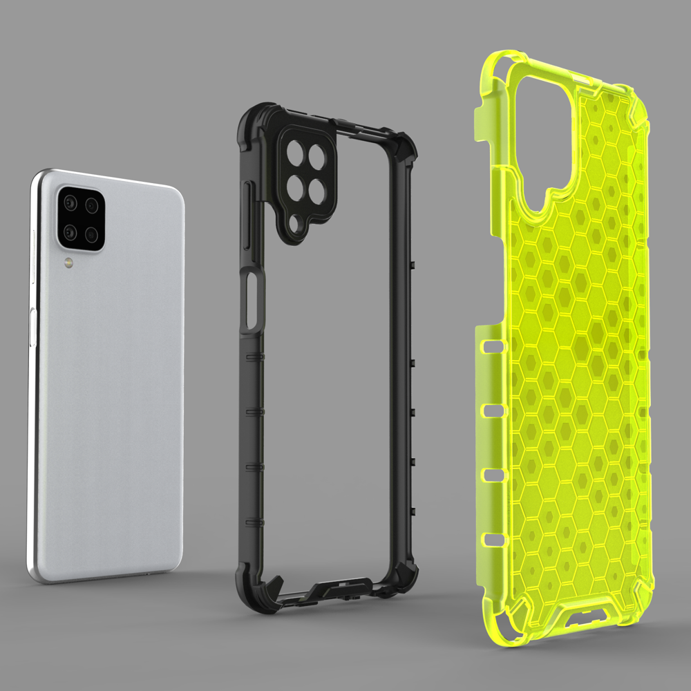 Capa de armadura de favo de mel com proteção de TPU para Samsung Galaxy A12 - Galaxy M12 transparente