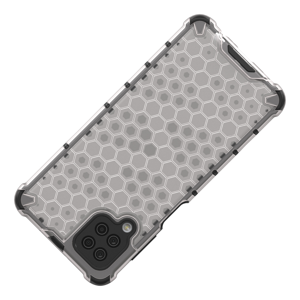 Capa de armadura de favo de mel com proteção de TPU para Samsung Galaxy A12 - Galaxy M12 transparente