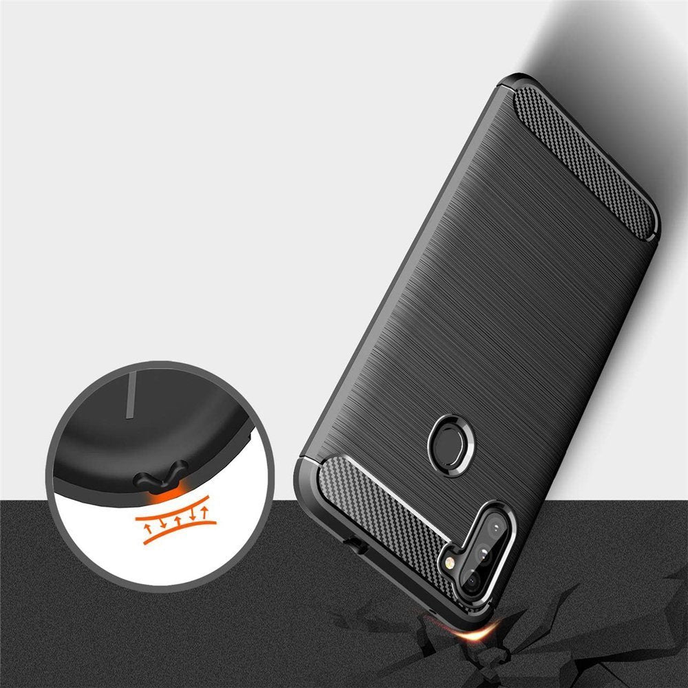 Capa carbono Capa flexível de TPU para Samsung Galaxy A11 - M11 preta