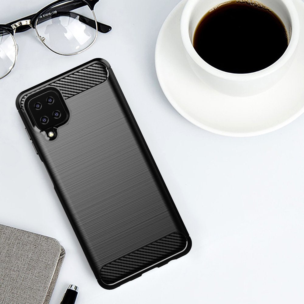 Capa carbono Capa flexível de TPU para Samsung Galaxy A12  -  Galaxy M12 azul