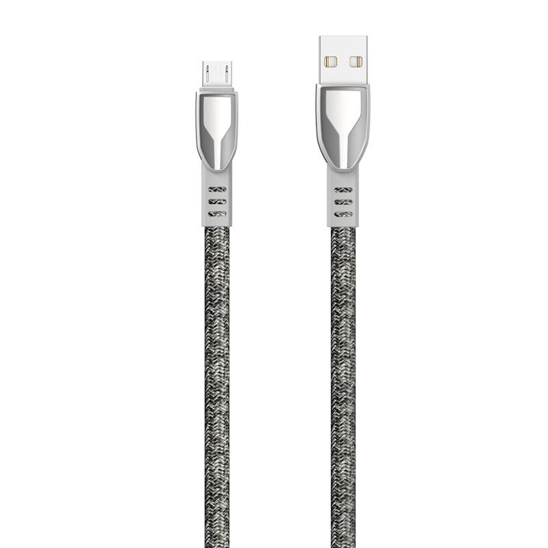 Dudao USB - tecido de liga de zinco micro USB trançado 5 A 1 m cabo usb cinza (L3PROM cinza)