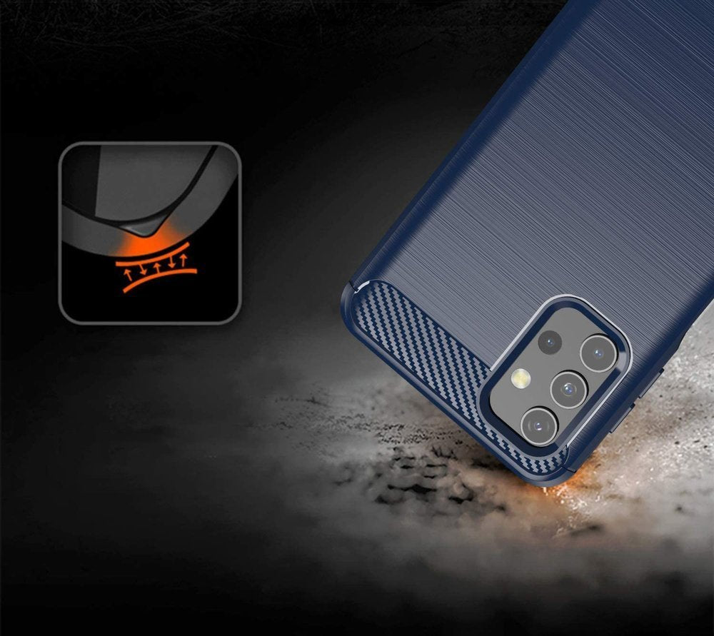 Capa carbono Capa flexível de TPU para Samsung Galaxy A32 5G azul