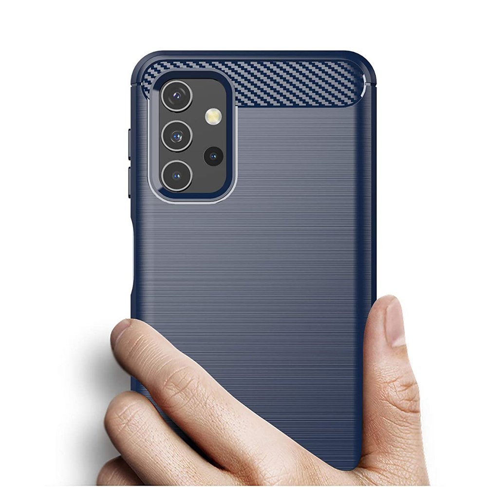 Capa carbono Capa flexível de TPU para Samsung Galaxy A32 5G azul