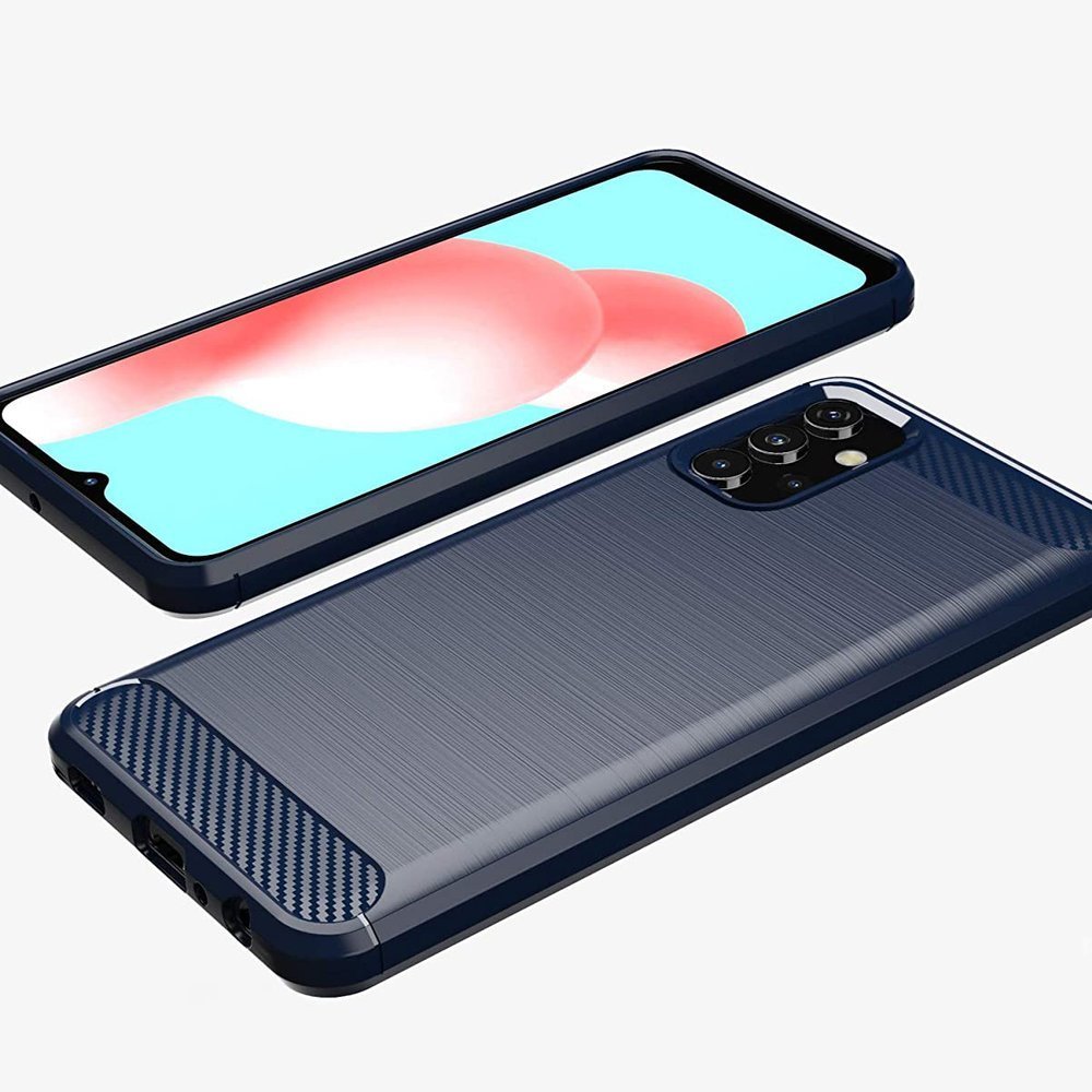 Capa carbono Capa flexível de TPU para Samsung Galaxy A32 5G azul