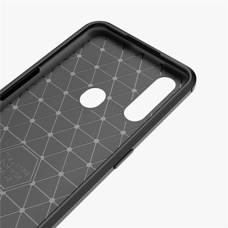 Capa carbono Capa flexível TPU para Oppo A31 preta