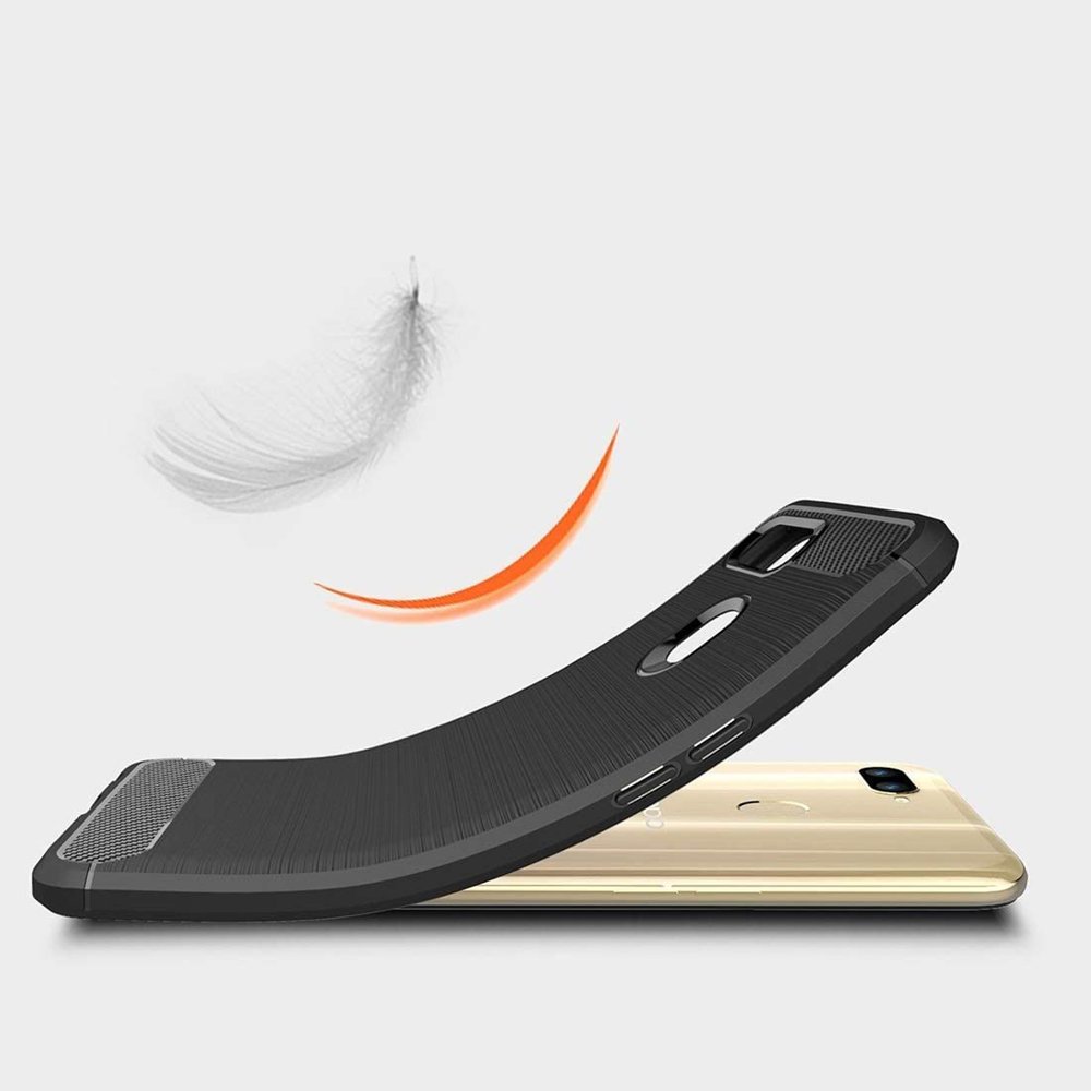 Capa carbono Capa flexível TPU para Oppo A12 - A5s - A7 preto