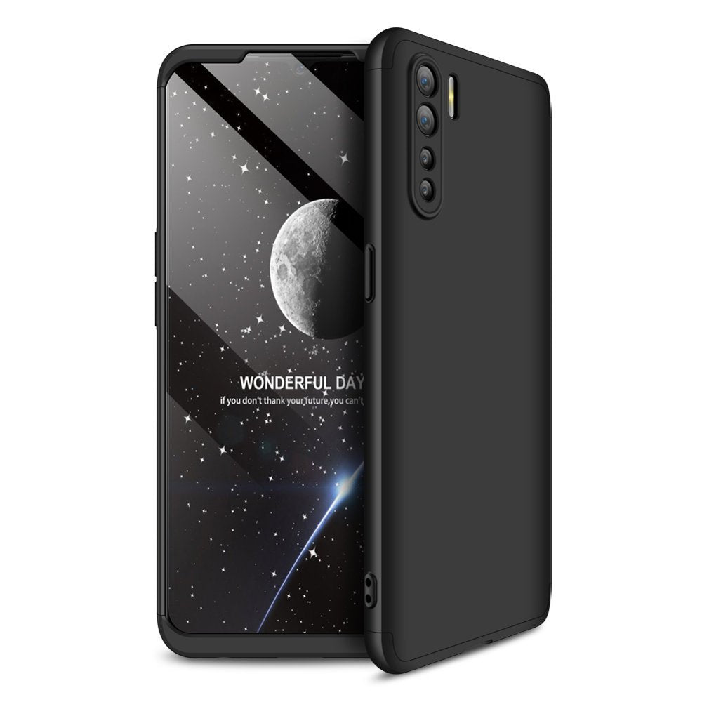 GKK 360 Capa de proteção frontal e traseira capa de corpo inteiro Oppo Reno3 - A91 - F15 preto