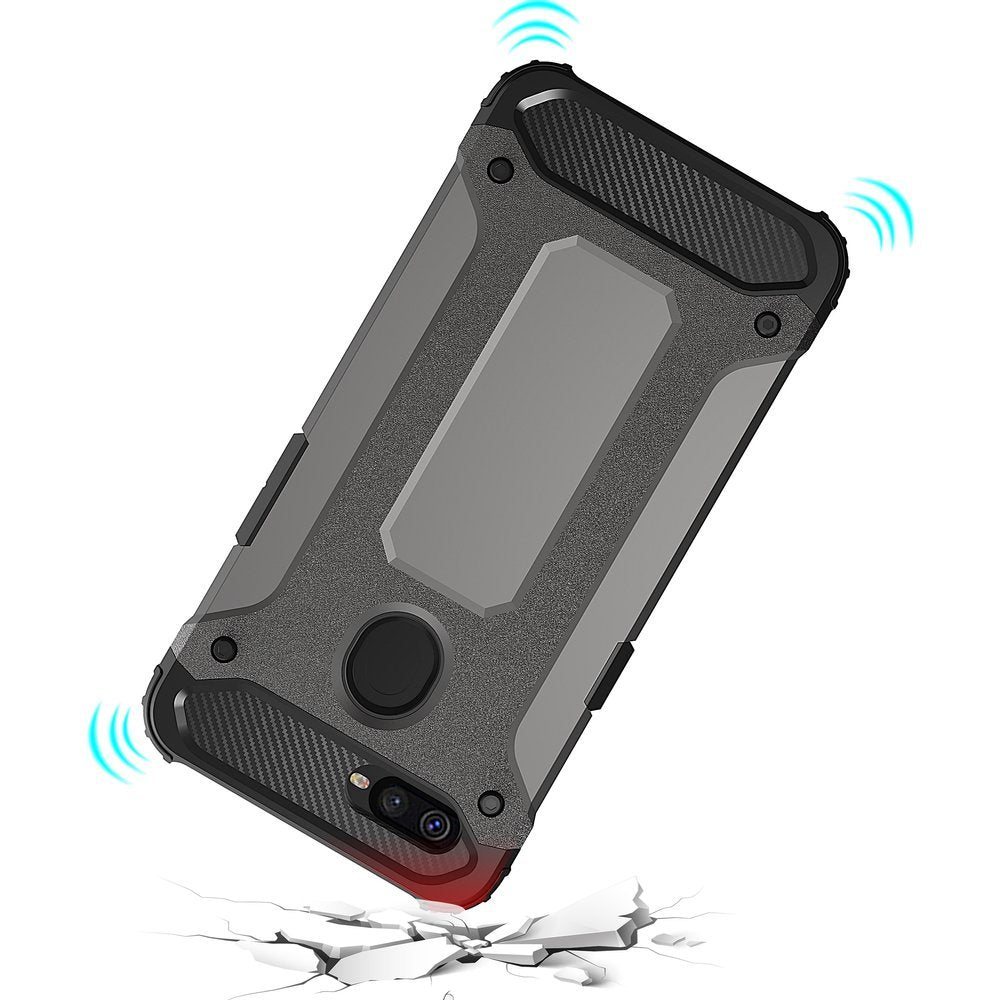 Hybrid Armor Case Capa resistente e resistente para Oppo A12 - A5s - A7 preto