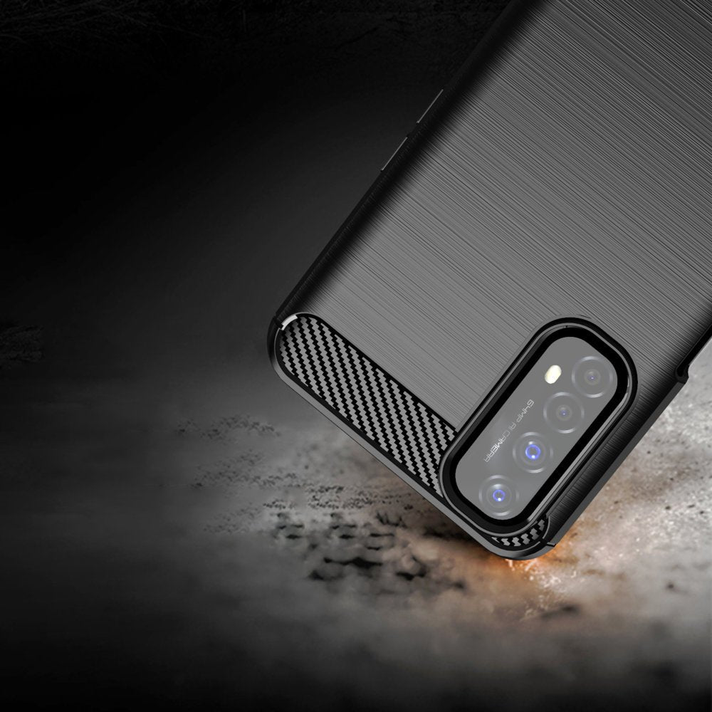 Capa carbono Capa Flexível de TPU para Realme 7 preto