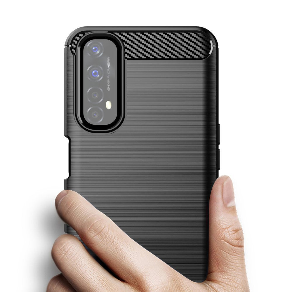 Capa carbono Capa Flexível de TPU para Realme 7 preto