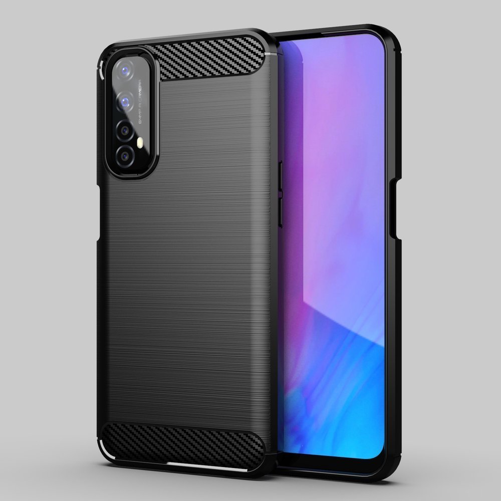 Capa carbono Capa Flexível de TPU para Realme 7 preto