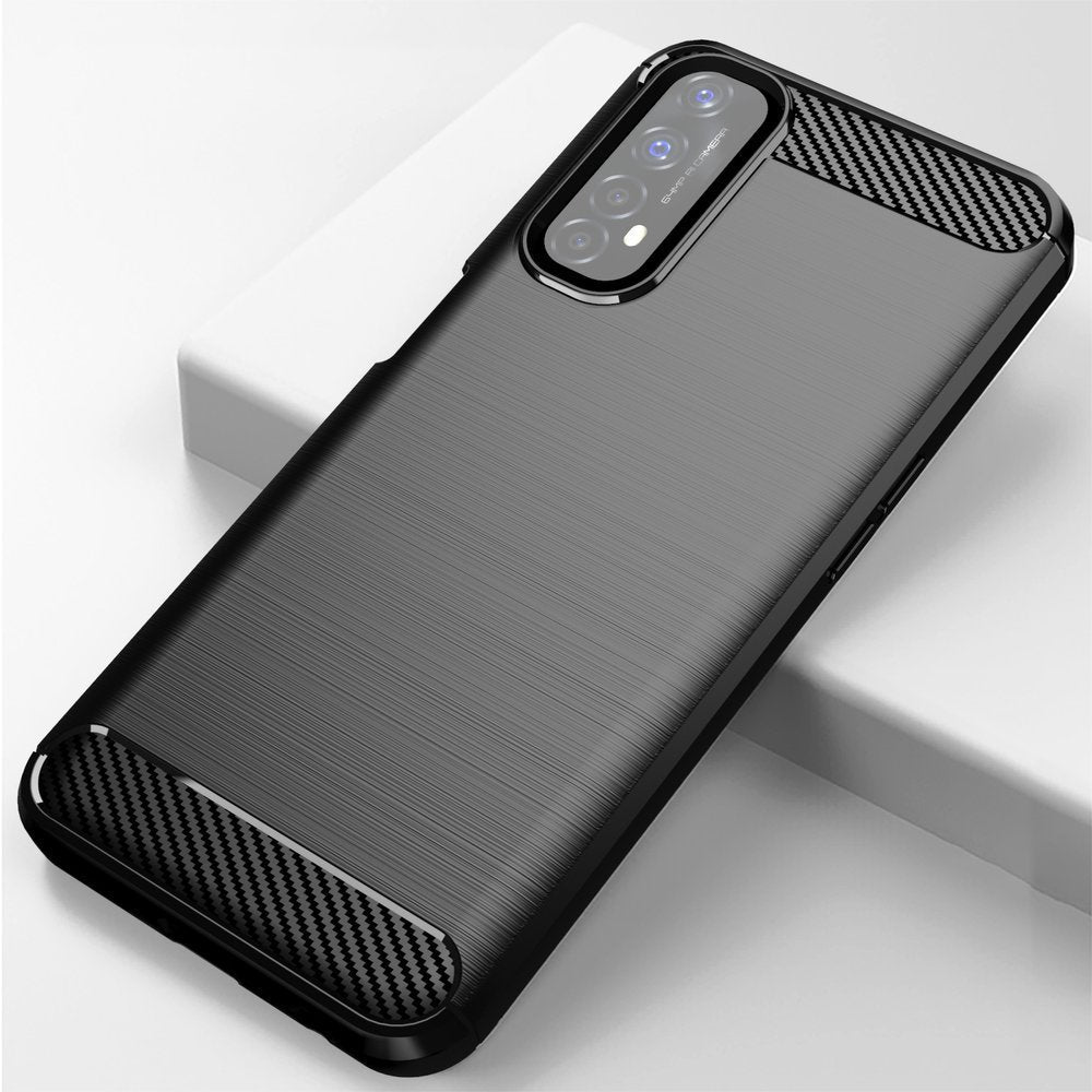 Capa carbono Capa Flexível de TPU para Realme 7 preto