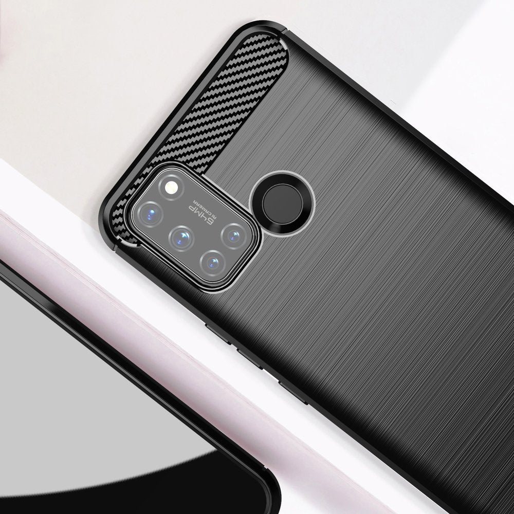 Capa carbono Capa Flexível de TPU para Realme C21 preta