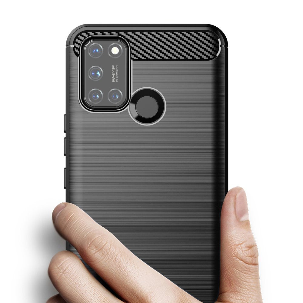 Capa carbono Capa Flexível de TPU para Realme C21 preta