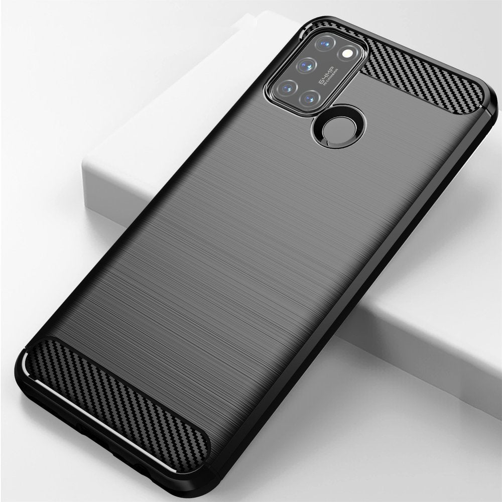 Capa carbono Capa Flexível de TPU para Realme C21 preta