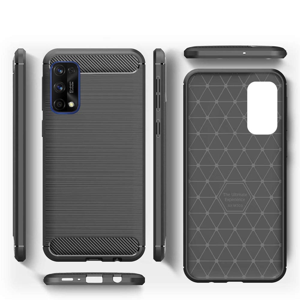 Capa carbono Capa Flexível de TPU para Realme 7 Pro preto