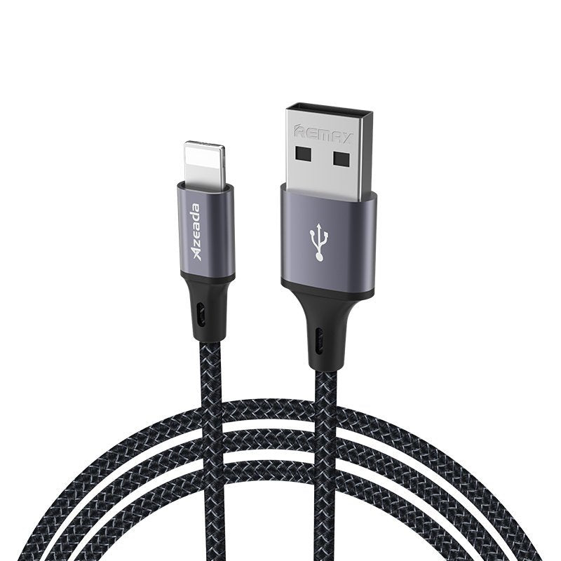 Cabo de dados USB de carregamento rápido da série Proda Azeada - Lightning 3A cinza 1m (PD-B52i)
