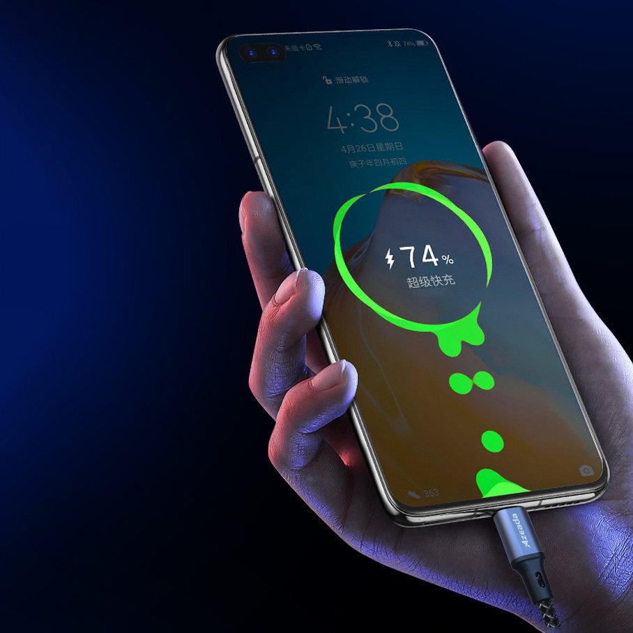 Cabo de dados USB de carregamento rápido da série Proda Azeada - Micro USB 3A 1m cinza (PD-B52m)