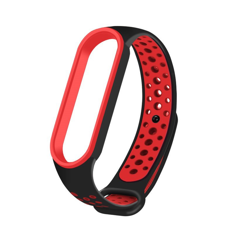 Correia de banda de reposição para Xiaomi Mi Band 5 Dots preto-vermelho