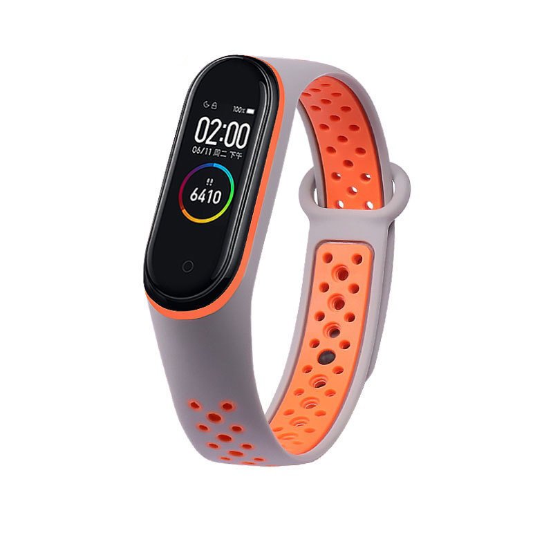 Correia de substituição para Xiaomi Mi Band 4 - Mi Band 3 pontos cinza-laranja