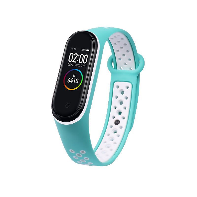 Correia de banda de substituição para Xiaomi Mi Band 4 - Mi Band 3 Dots turquesa-branco
