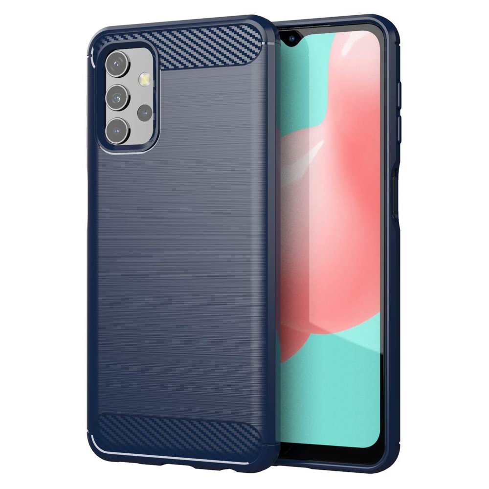 Capa carbono Capa flexível de TPU para Samsung Galaxy A32 4G azul