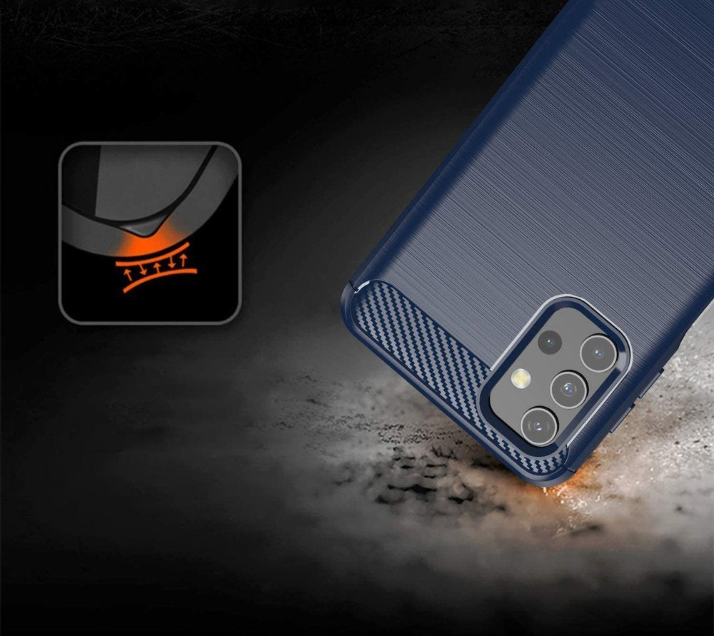 Capa carbono Capa flexível de TPU para Samsung Galaxy A32 4G azul
